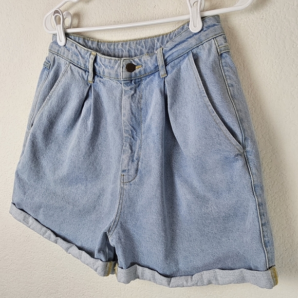 ROTATE By Birger Christensen High Rise Light Blue Denim Shorts - Picture 4 of 15